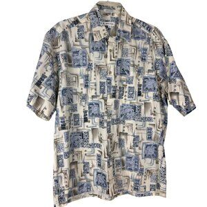 Pierre Cardin Vintage Hawaiian Tropical Short Sleeve‎ Men's Shirt Size Large